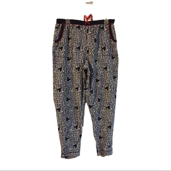 MICKEY Mouse snow leopard lounge/jogger red drawstring pant Gray/blk/wht red XL - Picture 2 of 10